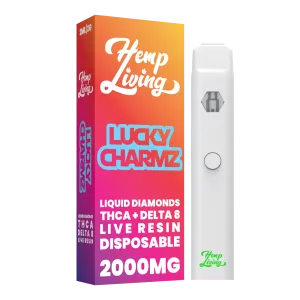Hemp Living - THCA + Delta 8 Live Resin Liquid Diamonds - 2g Vape Disposable - 2000mg - Lucky Charmz