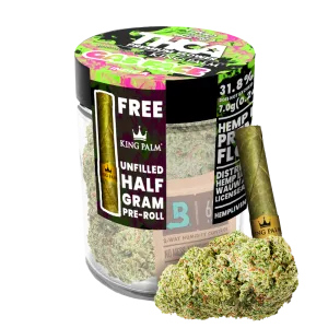 Hemp Living - Premium THCA Flower Sponsored by King Palm - 7g Jar w/ Free Roll - Gas Face